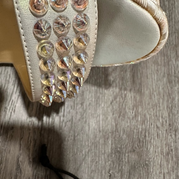 Christian Louboutin Pearl Embellished Wedge Sandals - Picture 11 of 16